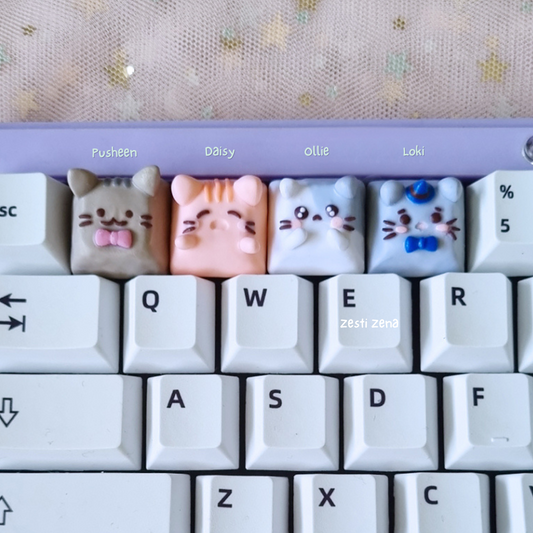 Cat Cafe Artisan Keycap - ZestiZena
