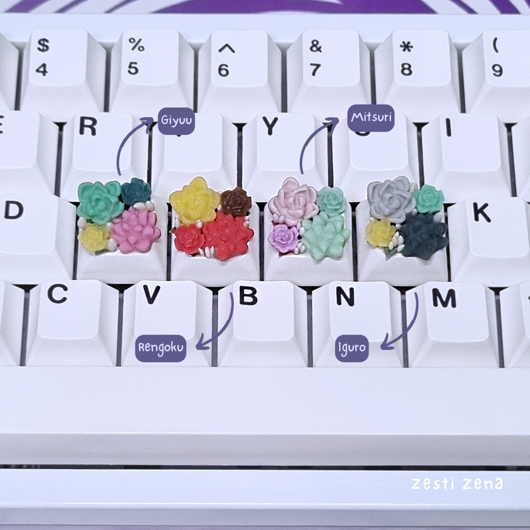 Demon Slayer Succulent Artisan Keycap - ZestiZena