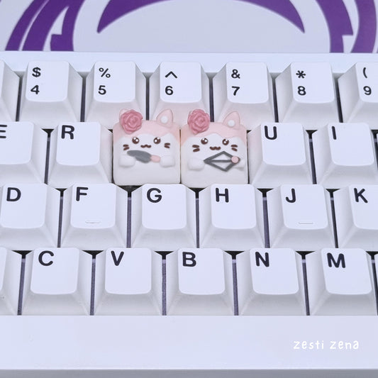 Valentines Day Cats Artisan Keycap - ZestiZena