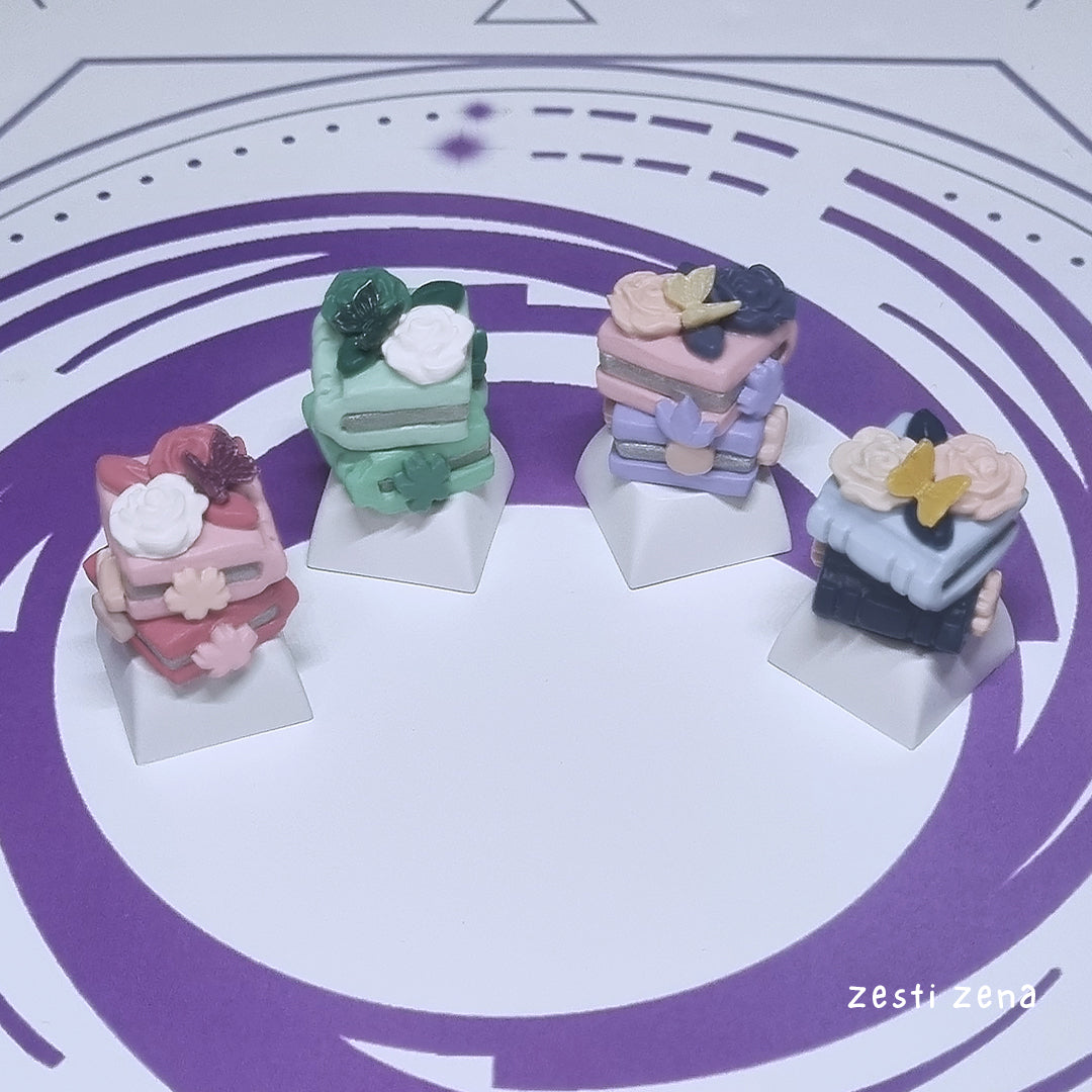 Whimsical Bookstacks Artisan Keycap - ZestiZena