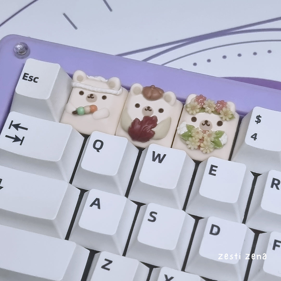 Autumn Bear Artisan Keycap - ZestiZena