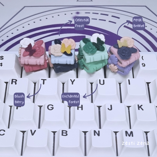 Whimsical Bookstacks Artisan Keycap - ZestiZena