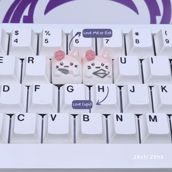 Valentines Day Cats Artisan Keycap – ZestiZena